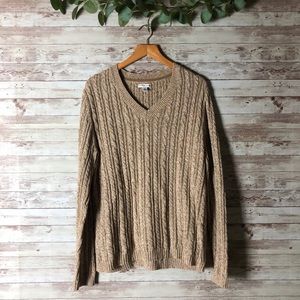 Croft&Barrow Knit V-Neck Sweater brown size medium